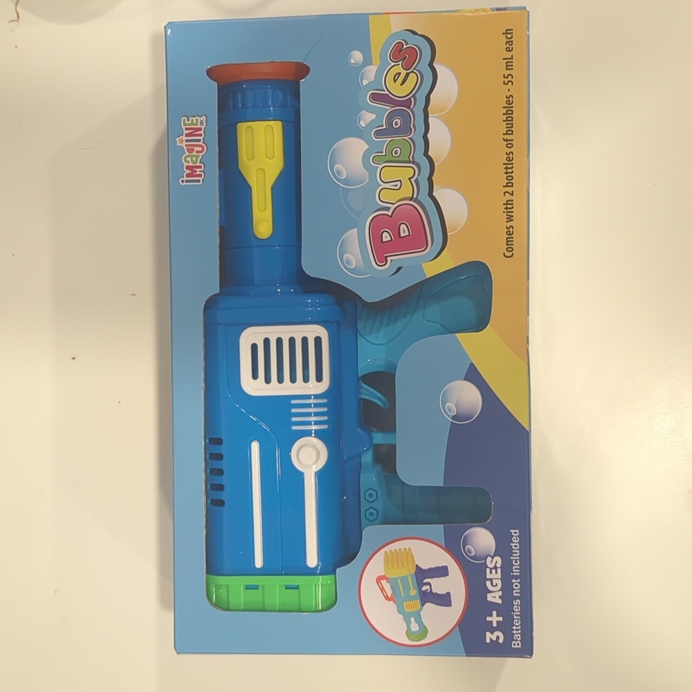Blue  Bubble Machine Bubbler Maker 36 Hole Automatic Bubble Gun Toy  New NIB